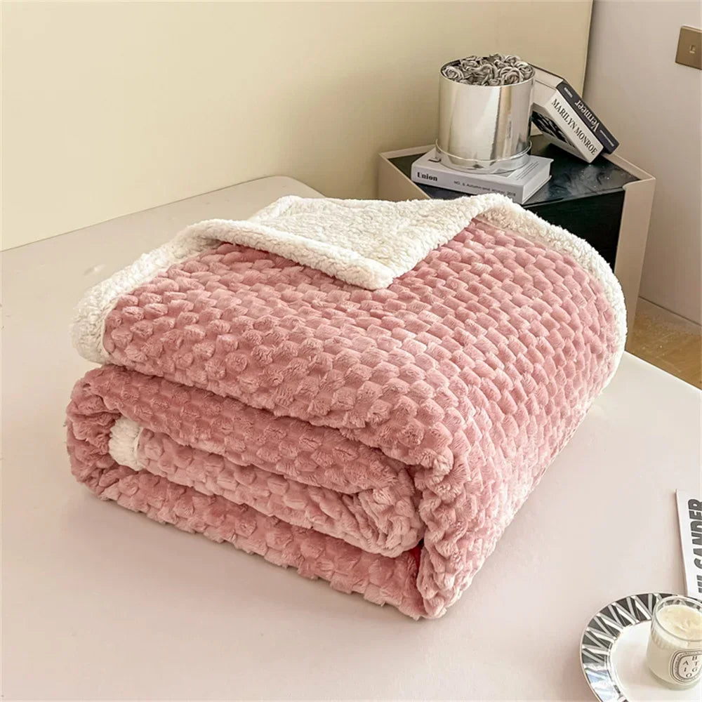 Afralia™ Sherpa Fleece Plush Blanket Throw - Cozy Solid Color BedSheet