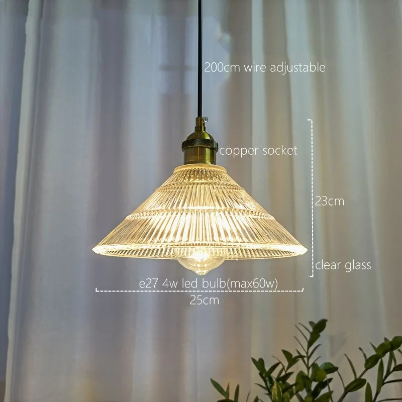 Afralia™ Glass LED Pendant Lights in Retro Style for Home Decor