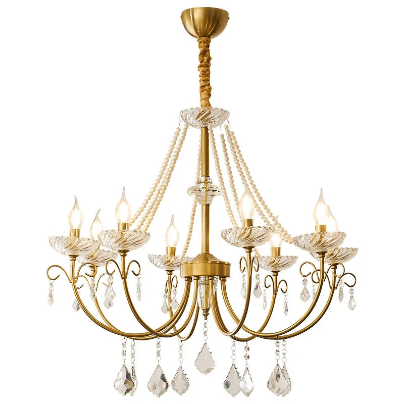 Afralia™ Crystal LED Chandelier Living Room Luxury Lighting E14 Pendant Lamparas