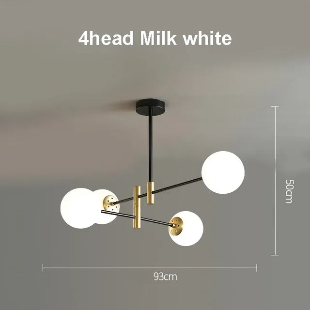 Afralia™ Modern Golden/Black Glass Chandeliers for Home and Commercial Spaces