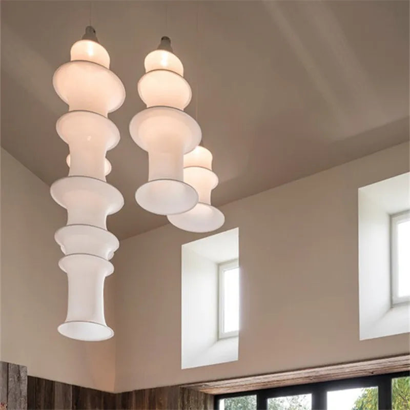 Afralia™ Postmodern Silk Pendant Lamp Bedroom Living Room Hall Decoration