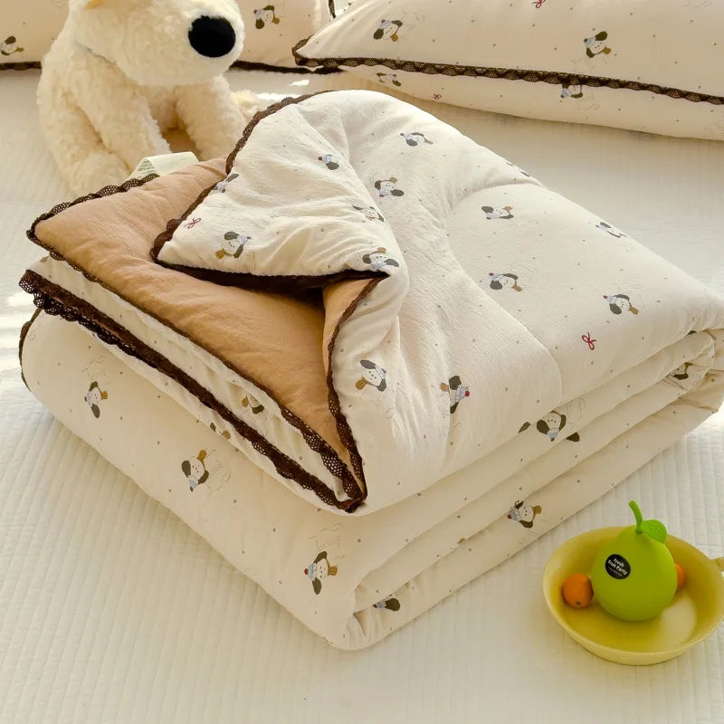 Afralia™ Summer Comforter: Sweet Printed Air-Condition Queen King Beds, Soft Skin-Friendly Breathable Blanket