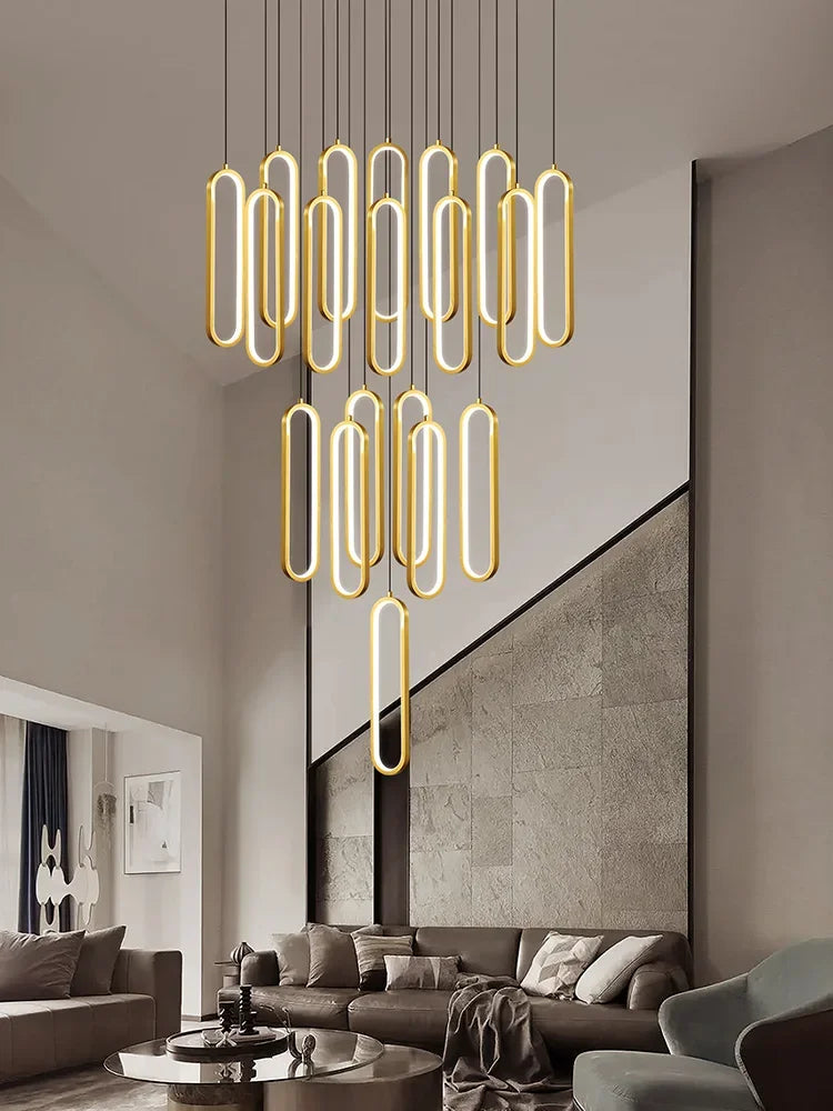 Afralia™ LED Staircase Branch Chandelier for Modern Living & Dining Rooms