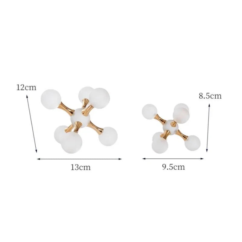 Afralia™ Crystal Ball Molecule Geometric Metal Ornament Home Decor