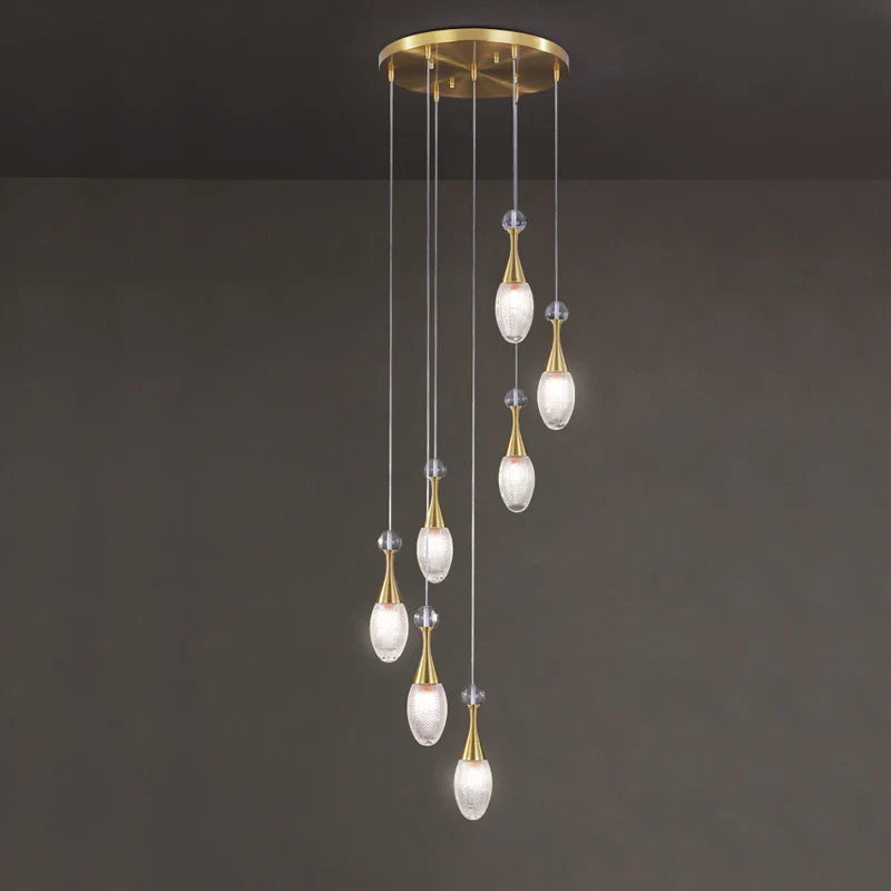 Afralia™ LED Luxury Chandelier for Living Room Hall Dining Kitchen - Modern Double Staircase Lighting