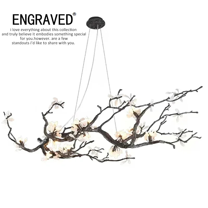 Afralia™ Copper LED Branch Chandelier: Elegant Lighting for Living & Dining Rooms