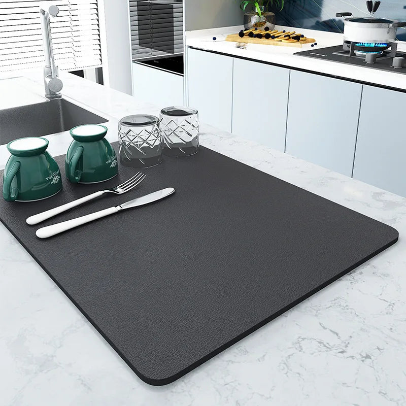 Afralia™ Coffee Mat: Absorbent Dish Drying Mat for Kitchen Counter, Bar, Coffee Machine