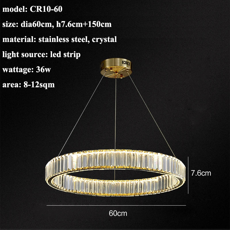 Afralia™ Modern Crystal Chandelier for Living Room Bedroom Kitchen Dining Room