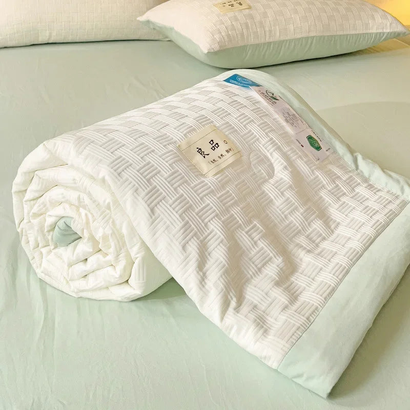 Afralia™ Jacquard Summer Cool Blanket: Light & Breathable Comforter for Double & Single Beds
