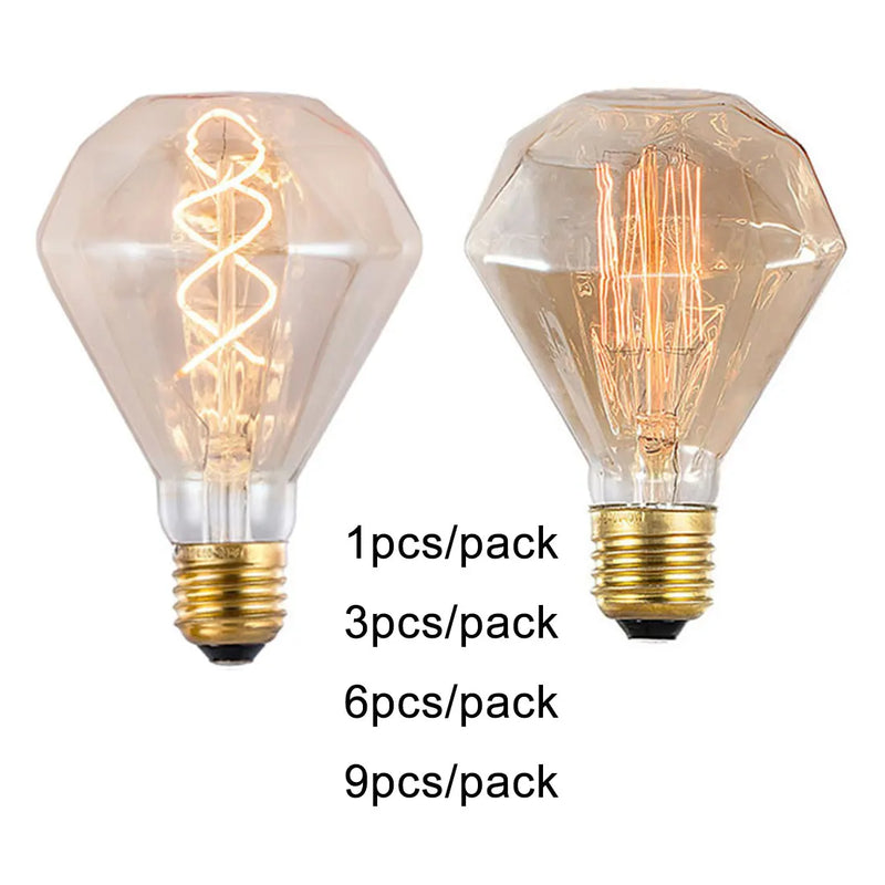 Afralia™ G95 Diamond LED Spiral Filament Bulb 4W Vintage Edison Light Lamp