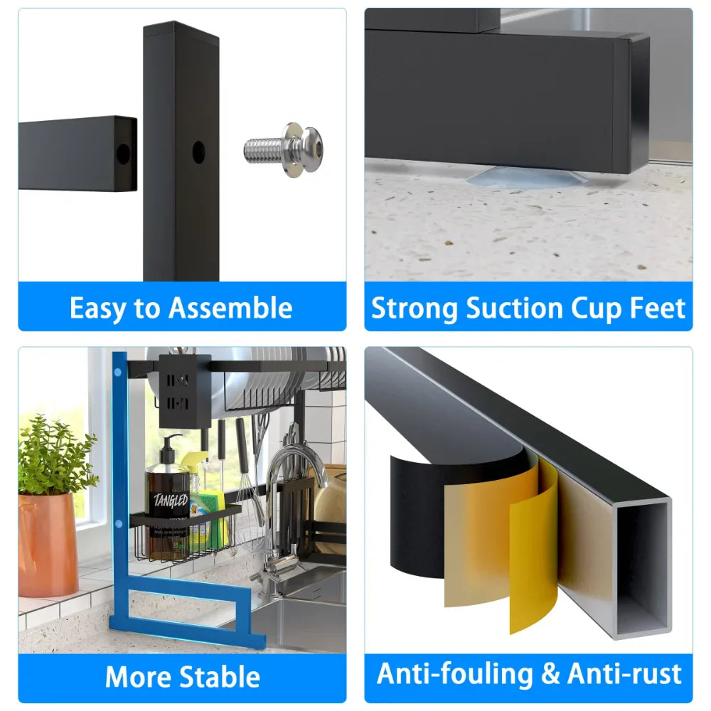 Afralia™ 2-Layer Over Sink Dish Drying Rack & Utensil Holder Organizer