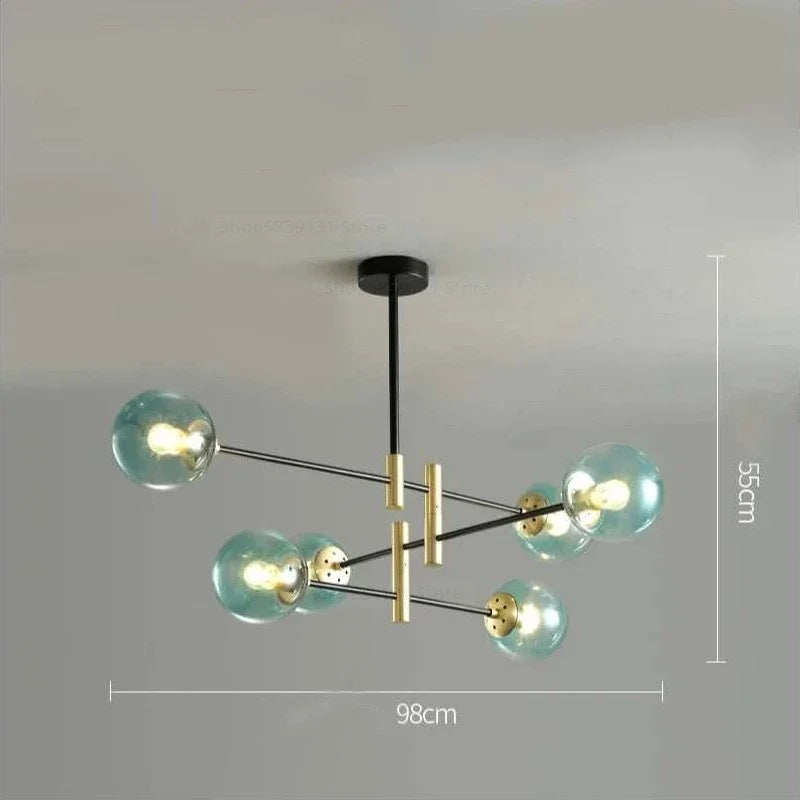 Afralia™ Glass Ball Chandelier: Modern Nordic Lighting Fixture for Living Room and Kitchen
