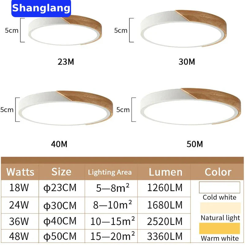 Afralia™ Wood Ceiling Light Modern Ultra-Thin Surface Mount Fixture for Living Room & Balcony