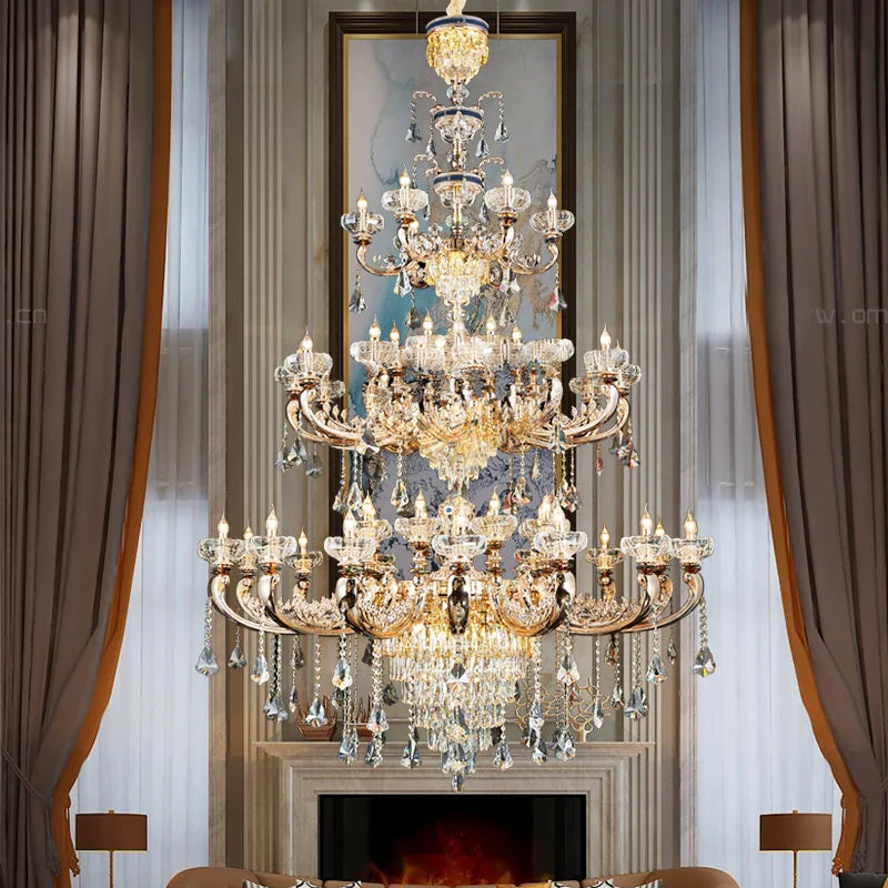 Afralia™ Jade Crystal Chandelier: Elegant European Living Room Lamp