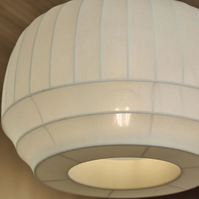Afralia™ Nordic White Fabric LED Chandelier Pendant Light for Modern Living Room