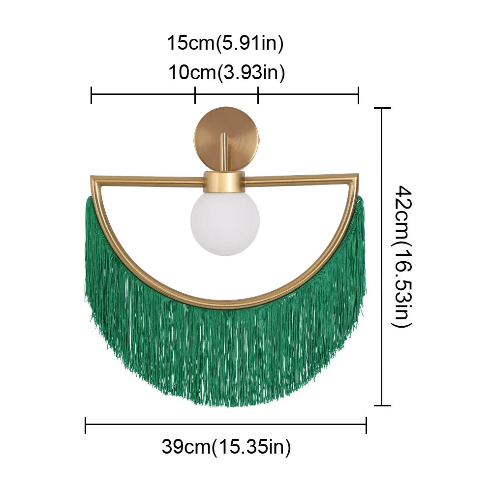 Afralia™ Coloured Tassel Glass Ball Pendant Light for Boho Minimalist Style Bedroom & Restaurant