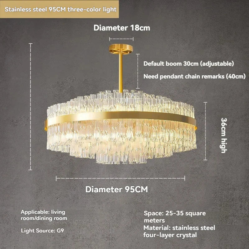Luxury Crystal Chandelier - Afralia™ LED Lighting for Home Decor, Living Room, Bedroom & Dining Area