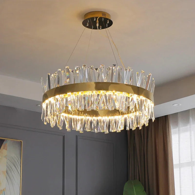 Afralia™ Luxury LED Crystal Chandelier for Living Room & Restaurant Décor