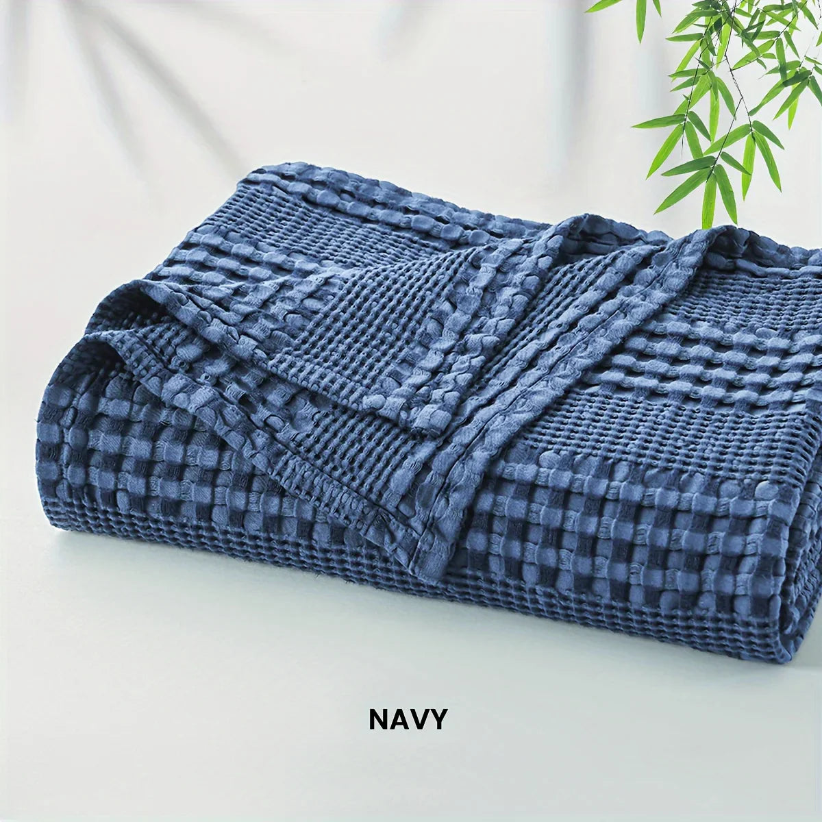 Afralia™ Bamboo Cotton Waffle Blanket - Lightweight Breathable Blanket