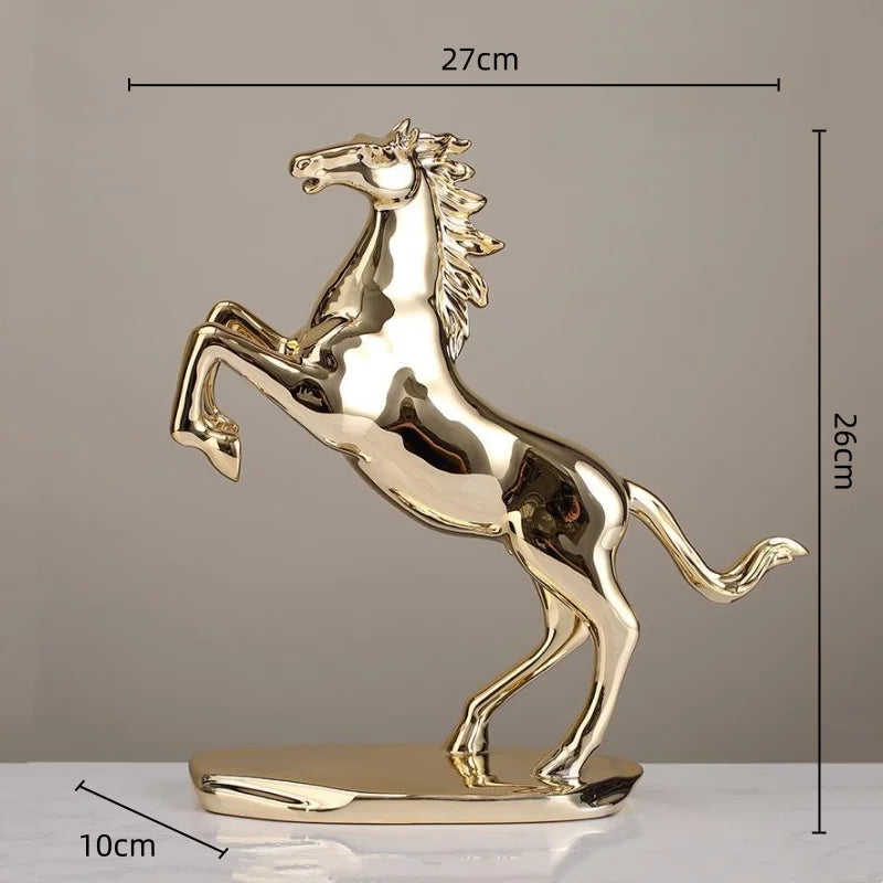 Afralia™ Lucky Horse Resin Home Decoration Sculpture