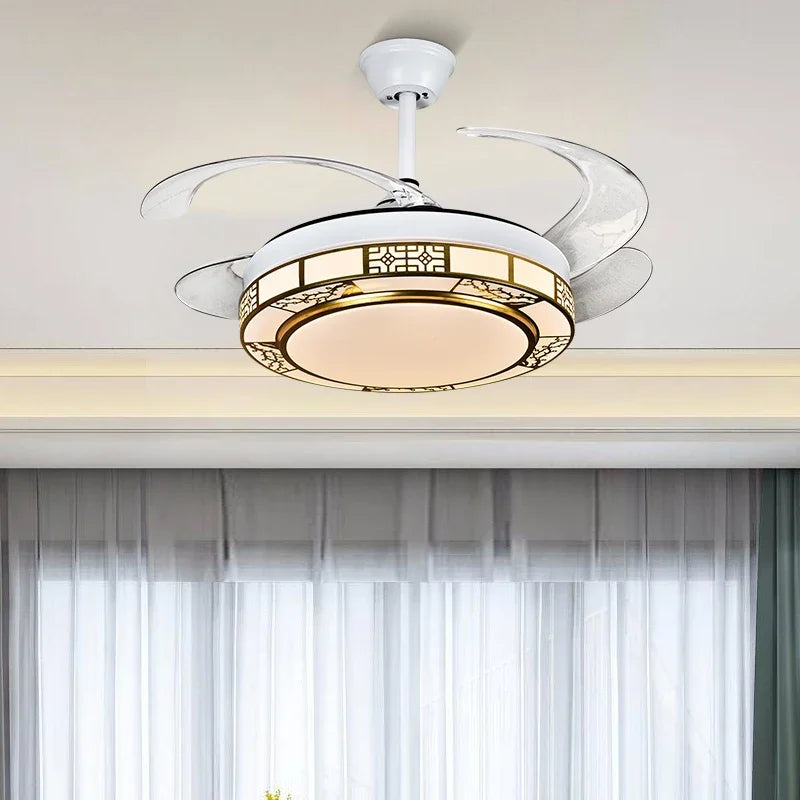 Afralia™ 42" Acrylic LED Ceiling Fan Light with Remote Control - Dimmable