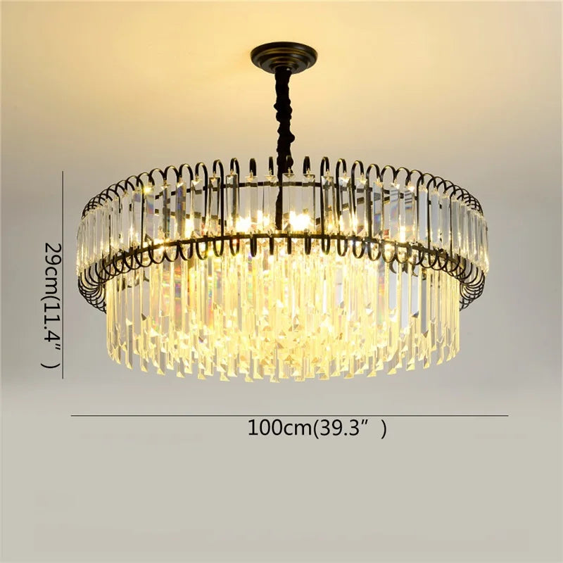 Afralia™ Light Luxury Crystal Chandelier for Dining, Living, & Bedroom - Modern, Simple Design