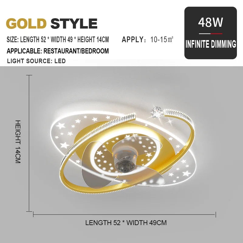 Afralia™ Ceiling Fan Light with 360° Rotation - Quiet & Stylish for Home Décor