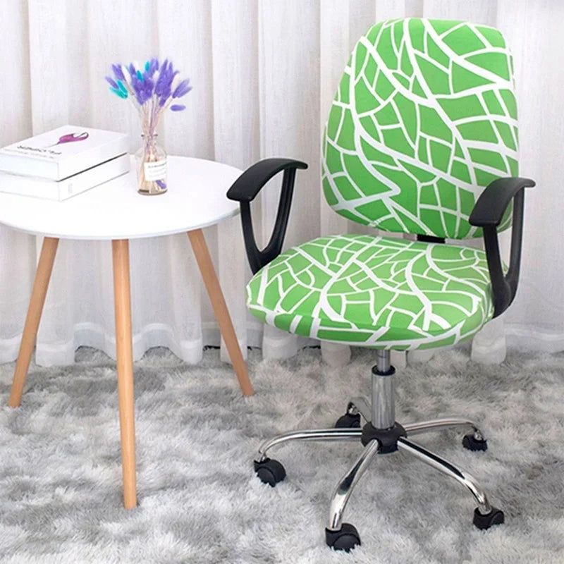 Afralia™ Printed Spandex Chair Cover: Universal Office Chair Protector for Comfort and Style