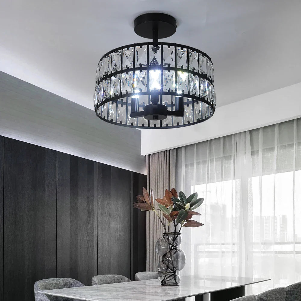 Afralia™ Crystal Chandelier LED Pendant Light for Modern Home Decor