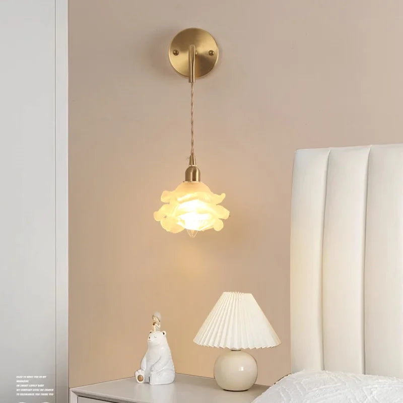 Afralia™ LED Glass Wall Lamp: Luxury Modern Bedroom Coffee Home Decor Vanity Light