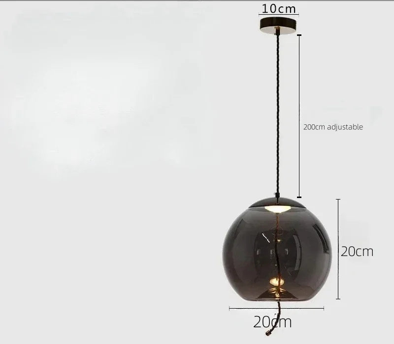 Afralia™ Modern LED Glass Chandelier for Living Room Bedroom Kitchen Pendant Lamp