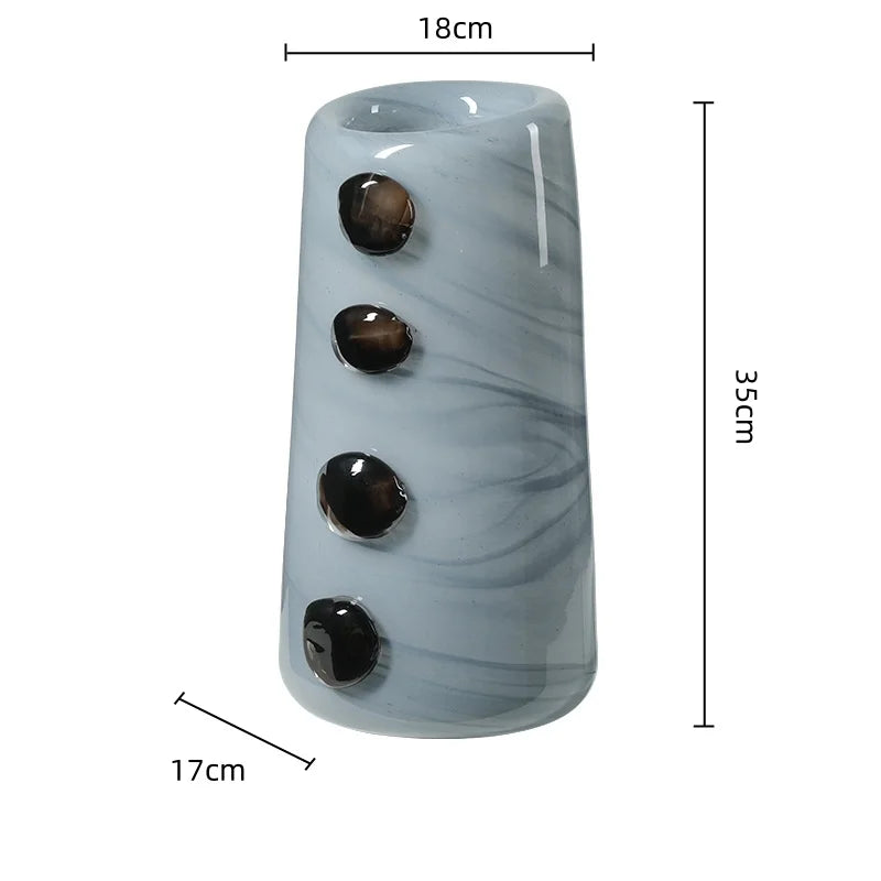 Afralia™ Pebble Relief Glass Vase: Creative Flower Arrangement Home Decor Accessory