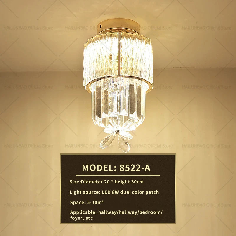 Afralia™ Elegant Crystal Ceiling Light for Entryway, Stairs, and Hallway