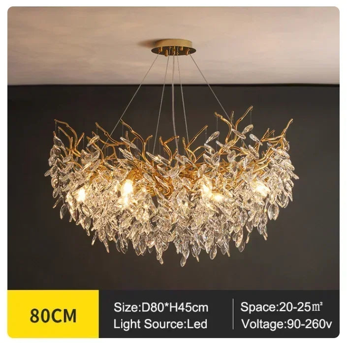 Afralia™ Modern Minimalist Crystal LED Chandelier for Luxury Living Room