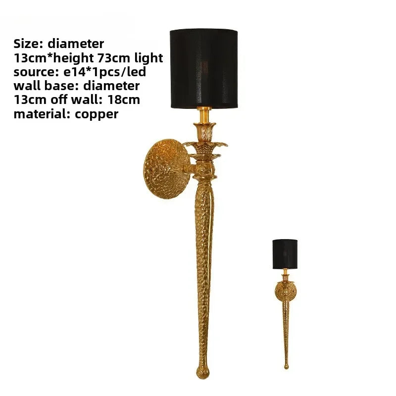 Afralia™ Copper Wall Lamp for Luxury Living Room TV Background, Bedroom, Staircase LED Lighting