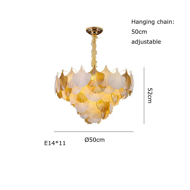 Afralia™ Ginkgo Art Deco Dimmable Chandelier for Dinning Room