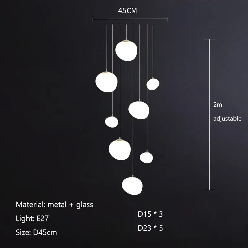 Afralia™ Glass Ball LED Pendant Lights for Home Decor, Living/Dining Room, Bar, & Stairs