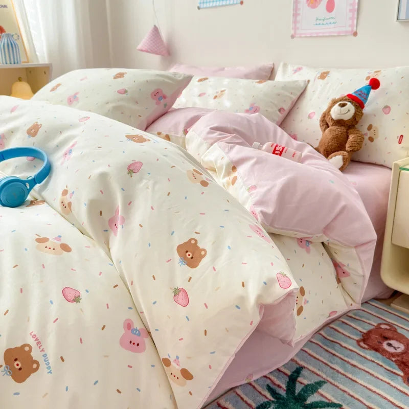 Afralia™ Spring Cotton Printed Duvet Set: Soft, Breathable, Cute Design, Various Sizes