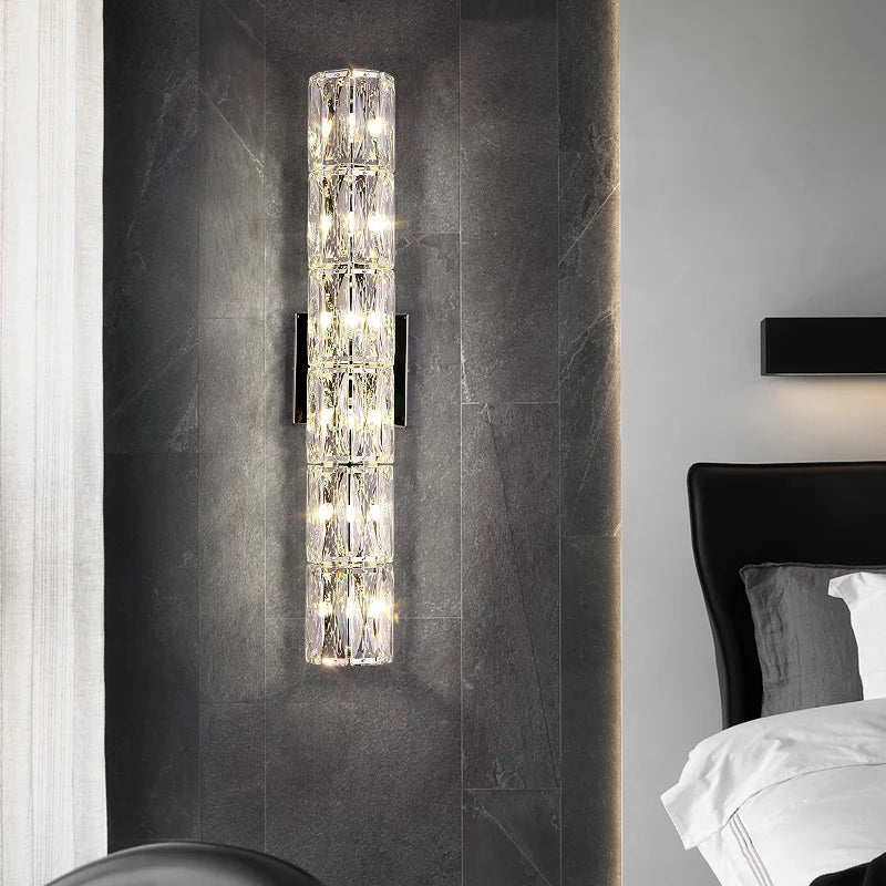 Afralia™ Crystal Wall Lamp: Elegant Living Room TV Background Bedroom Bedside Light