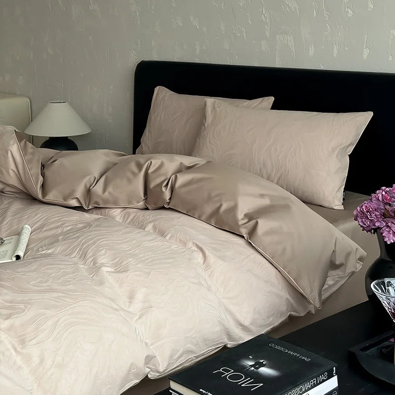 Afralia™ Luxury 100S Pure Cotton Jacquard Bedding Sets for Adults and Children