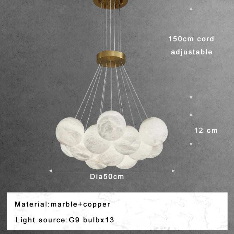 Afralia™ Marble Vains Ceiling Pendant Lights Luxe Home Decor Villa Duplex Lighting
