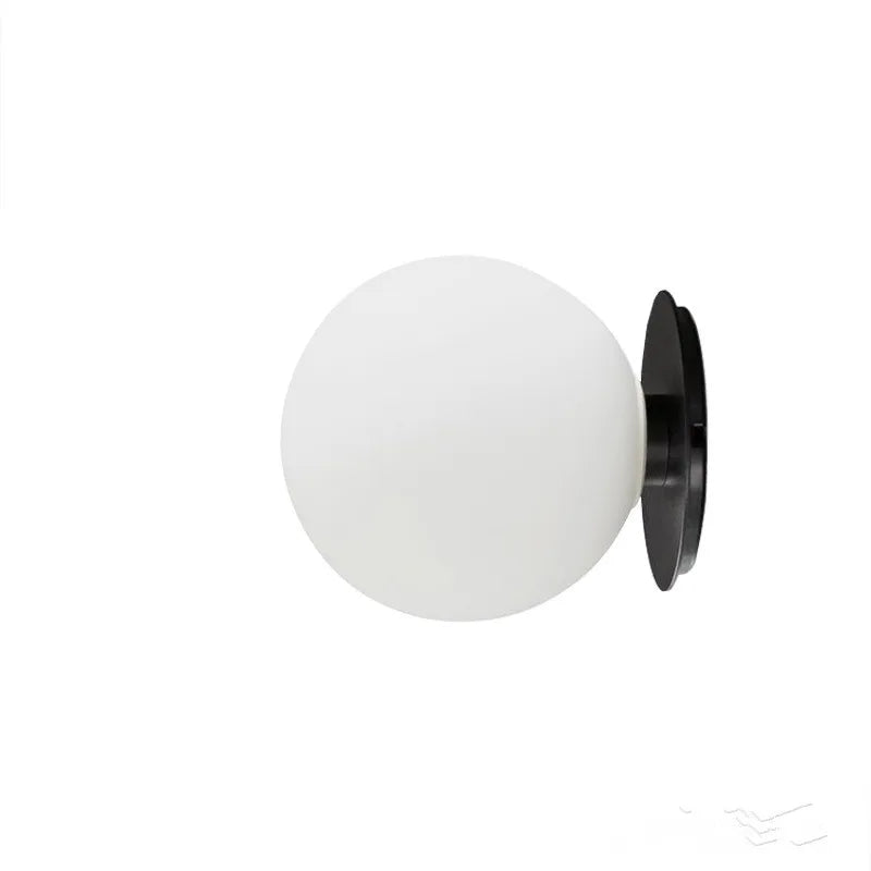 Afralia™ Minimalist Cream Sphere Wall Lamp for Living Room & Bedside