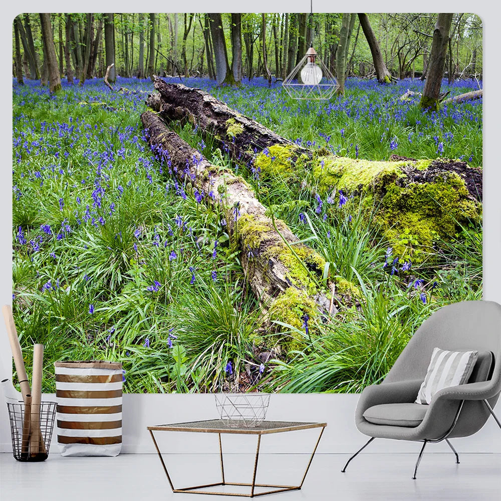 Afralia™ Forest View Tapestry: Psychedelic Mandala Wall Decor & Beach Towel