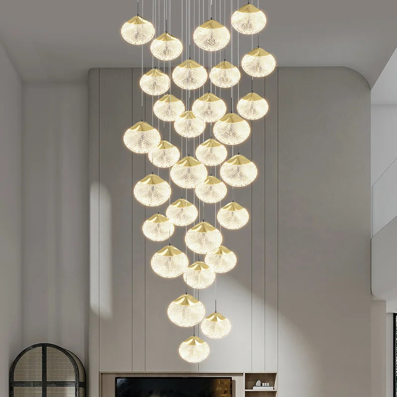 Afralia™ Modern Spiral Staircase Chandelier for Elegant Living Spaces