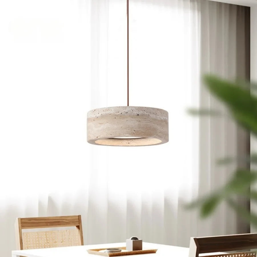 Afralia™ Yellow Cave Stone LED Pendant Light | Nordic Modern Wabi Sabi Hanging Lamp