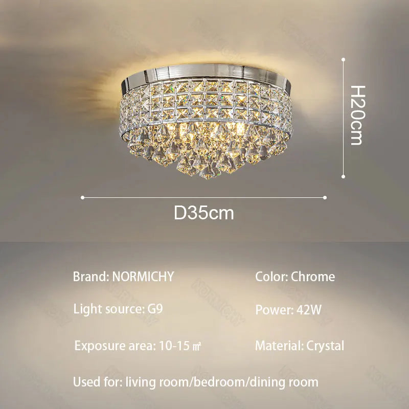 Afralia™ Modern Drum Crystal Chandelier Light Fixture for Home Décor