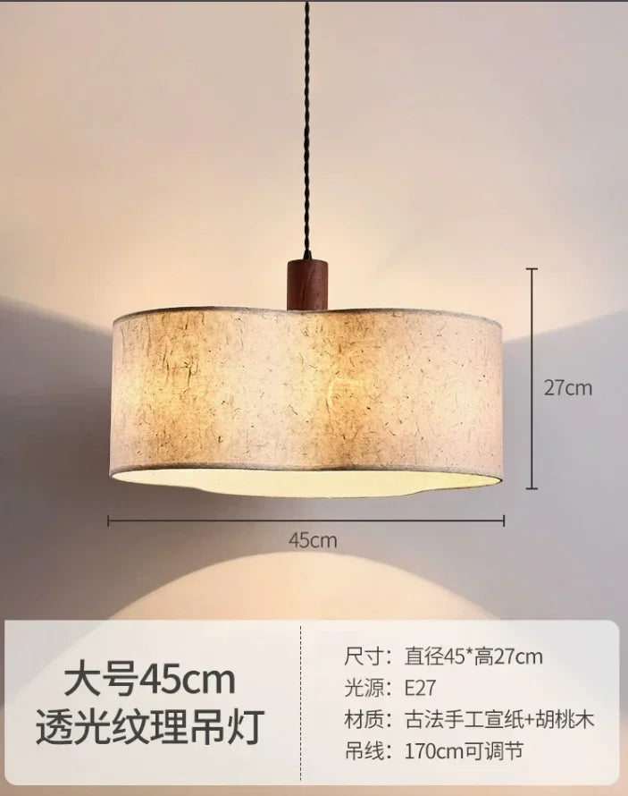 Afralia™ Cream Wabi-sabi Chandelier Lamp Retro Japanese-style Bedroom Decor Lighting