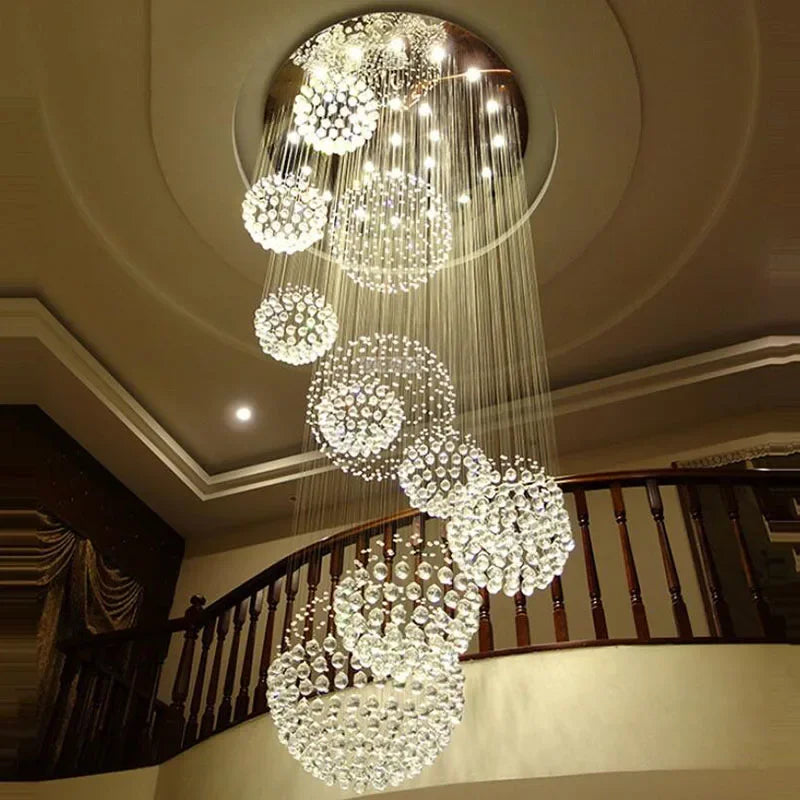 Afralia™ Crystal Ball Chandelier - Large Modern Lustre Design - D80*H300cm