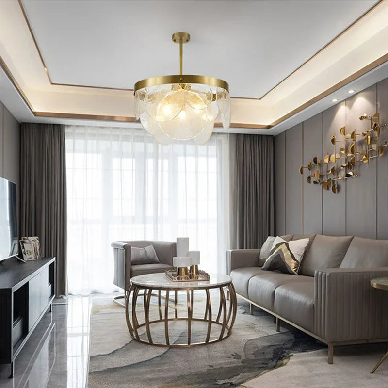 Afralia™ LED Bubble Glass Ceiling Chandelier Light Fixture for Dining Kitchen Bedroom