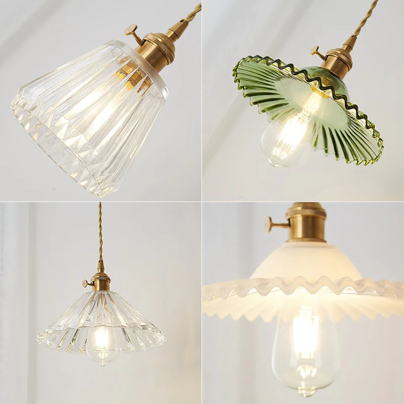 Afralia™ Nordic Glass Copper Pendant Lights for Restaurant Bar, Creative Home Decor Lighting Fixtures